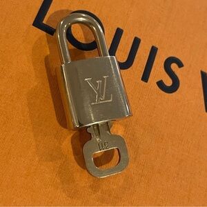 Louis Vuitton Gold & Silver Lock & Key Set and Black Tag Bundle